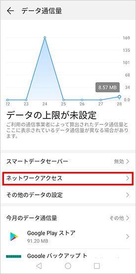 Android端末で不要なモバイル通信を抑える方法を知りたい ほとんど使っていないのに通信量が増えている場合の対処方法 よくある質問 Faq Biglobe会員サポート